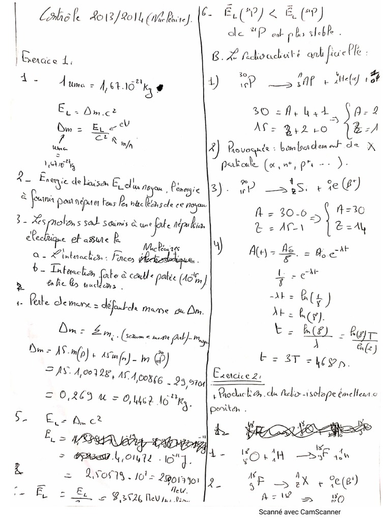 Exams correction PDF