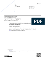 Informe Sobre La Promoción y Protección Del Derecho A La Libertad de Opinión y Expresión Del Consejo de Derechos Humanos de Naciones Unidas