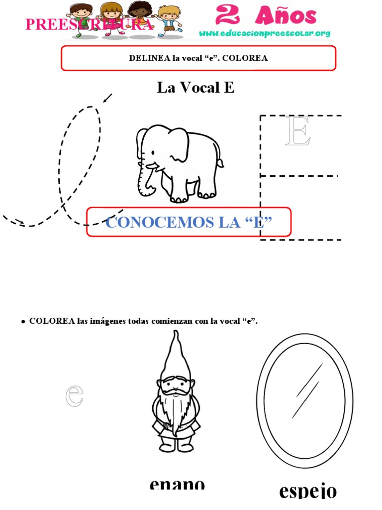 Actividades para la Vocal E | PDF