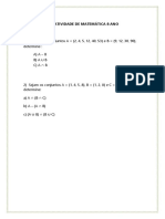 Atividade de Matemática 8 Ano PDF