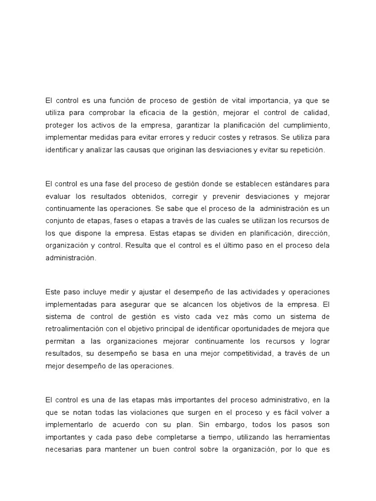 Fases del Control en la Gestión Empresarial | PDF