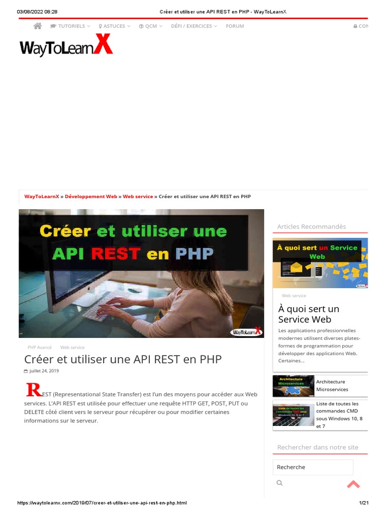 Créer Et Utiliser Une API REST en PHP | PDF | Transfert d'État ...