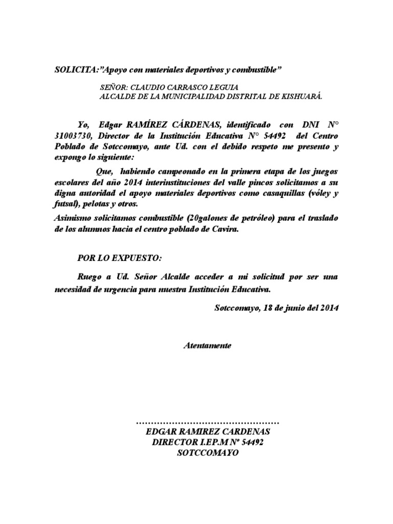SOLICITA Apoyo | PDF | Deportes y actividades al aire libre