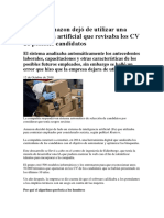 INFOBAE - Por Qué Amazon Dejó de Utilizar Una Inteligencia Artificial Que Revisaba Los CV de Posibles Candidatos