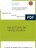 Semana 10 - Selección de Maquinaria