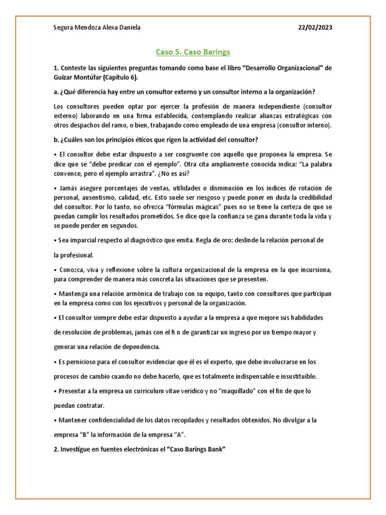 Caso 5. Caso Barings PDF Bancos Business