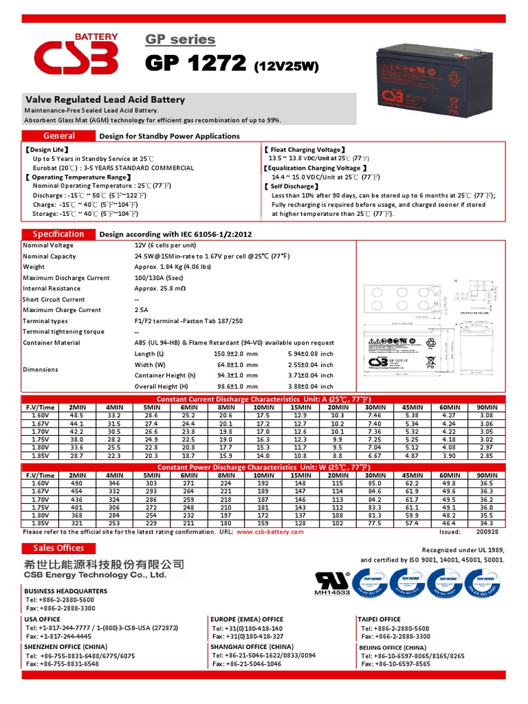 thumbnail interactive-video image 1 of Power-Sonic GP1272 F2 12V 7.2AH Battery – 2-Pack For Alarm, UPS, Scooter, Ride-On Toys 1 of 4