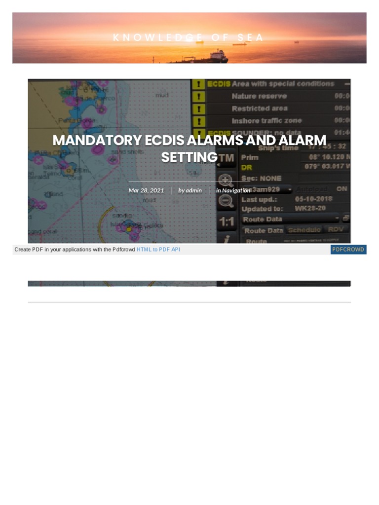 Mandatory Ecdis Alarms and Alarm Setting | PDF | Contour Line | Navigation