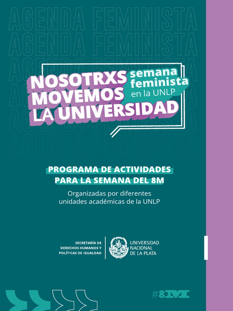 Actividades 8M en la UNLP 2023 | PDF | Igualdad de género | Estudios de ...