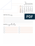 Calendário mensal com prioridades e anotações