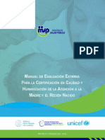 Publicación - Manual de Evaluación Externa para La Calidad y Humanización de La Atención Materna y Neonatal
