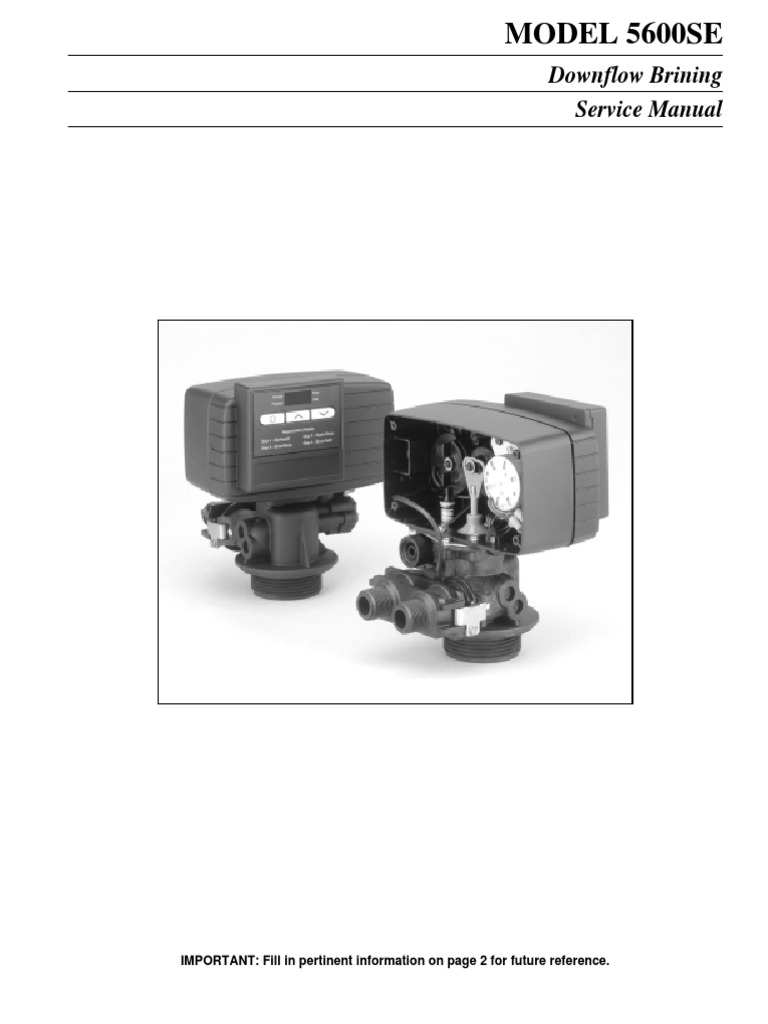 5600 SEmanual | PDF | Plumbing | Valve
