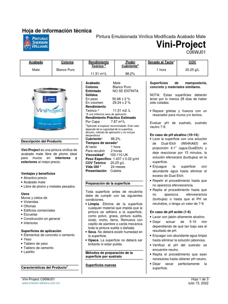 C06WJ01 VINI PROJECT 15jul22 | PDF | Pintar | Cepillo