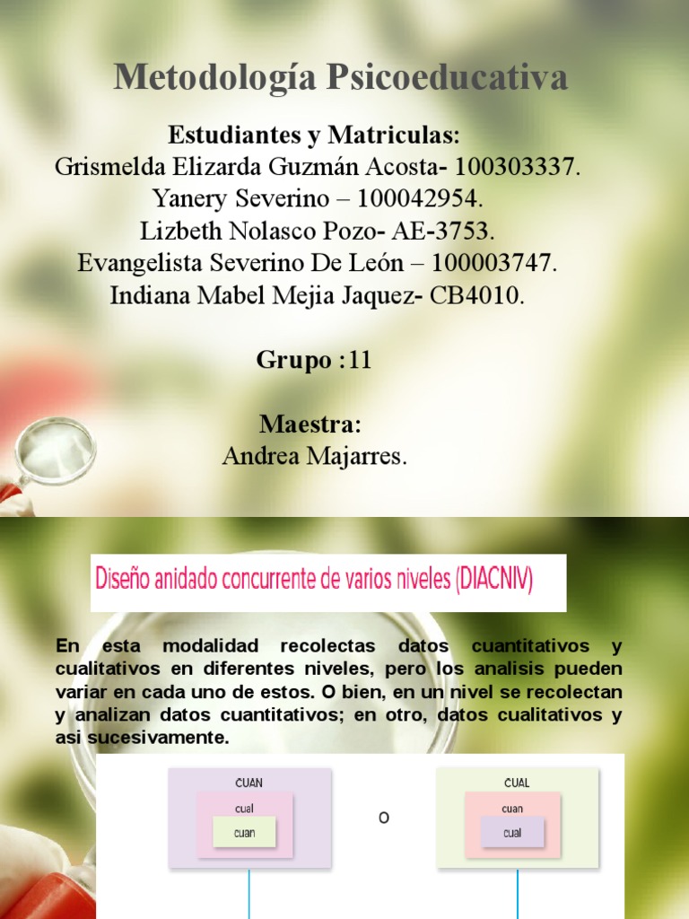 Diseño Anidado Concurrente en Educación | PDF | Análisis de variación ...