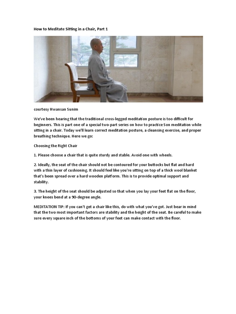 How To Meditate Sitting in A Chair I PDF Breathing Meditation