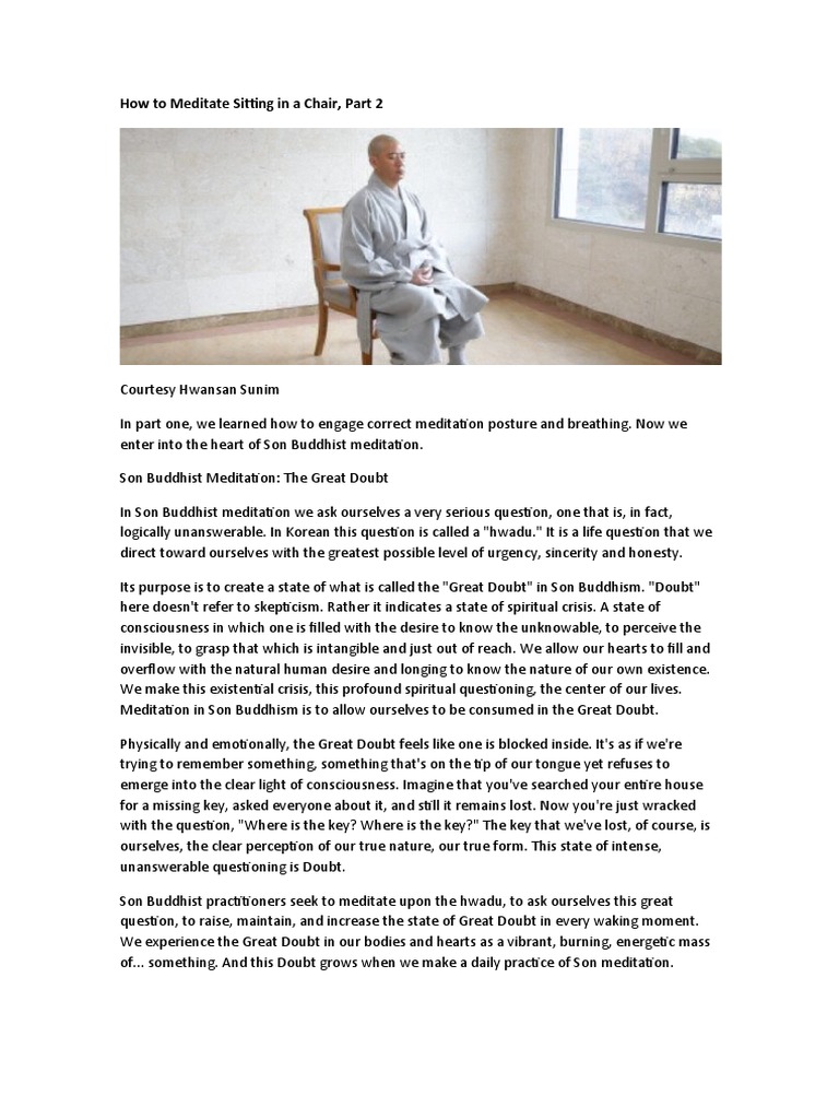 How To Meditate Sitting in A Chair II PDF Meditation Mind
