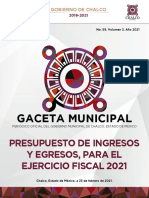 Presupuesto de Ingresos y Egresos Chalco 2021