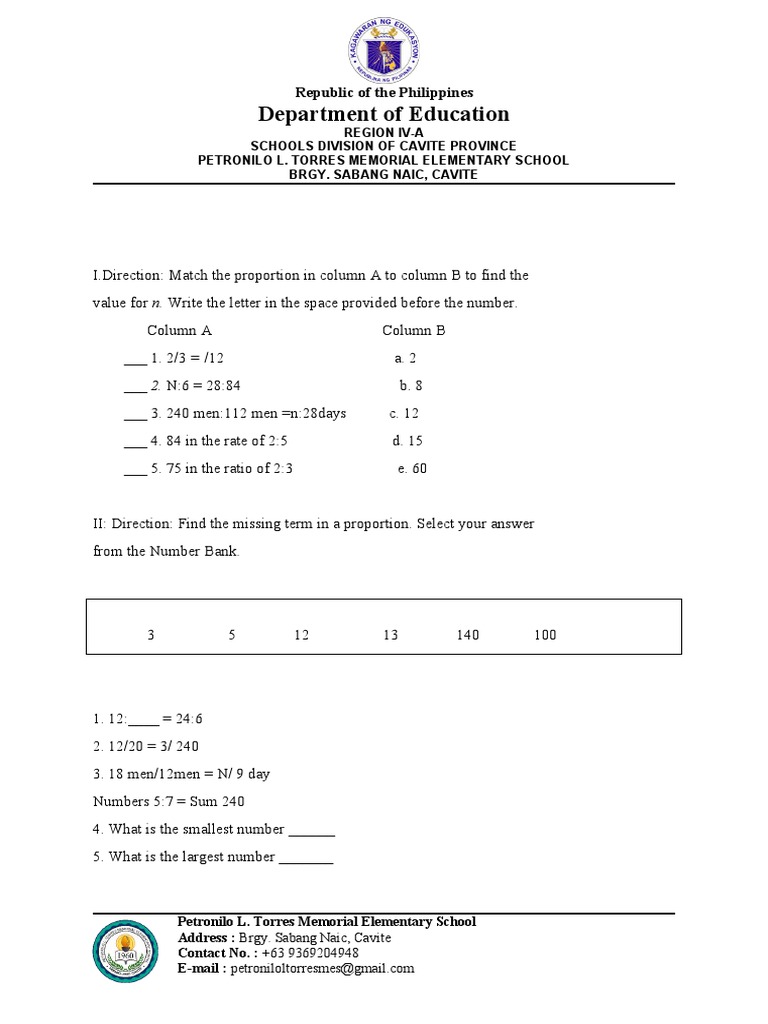 Numeracy Test Q2 Pdf