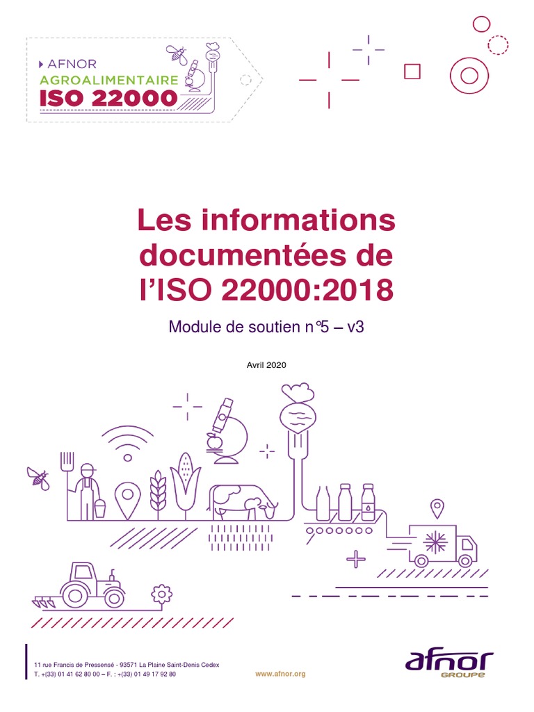 Informations documentées ISO 22000:2018 | PDF | Sécurité