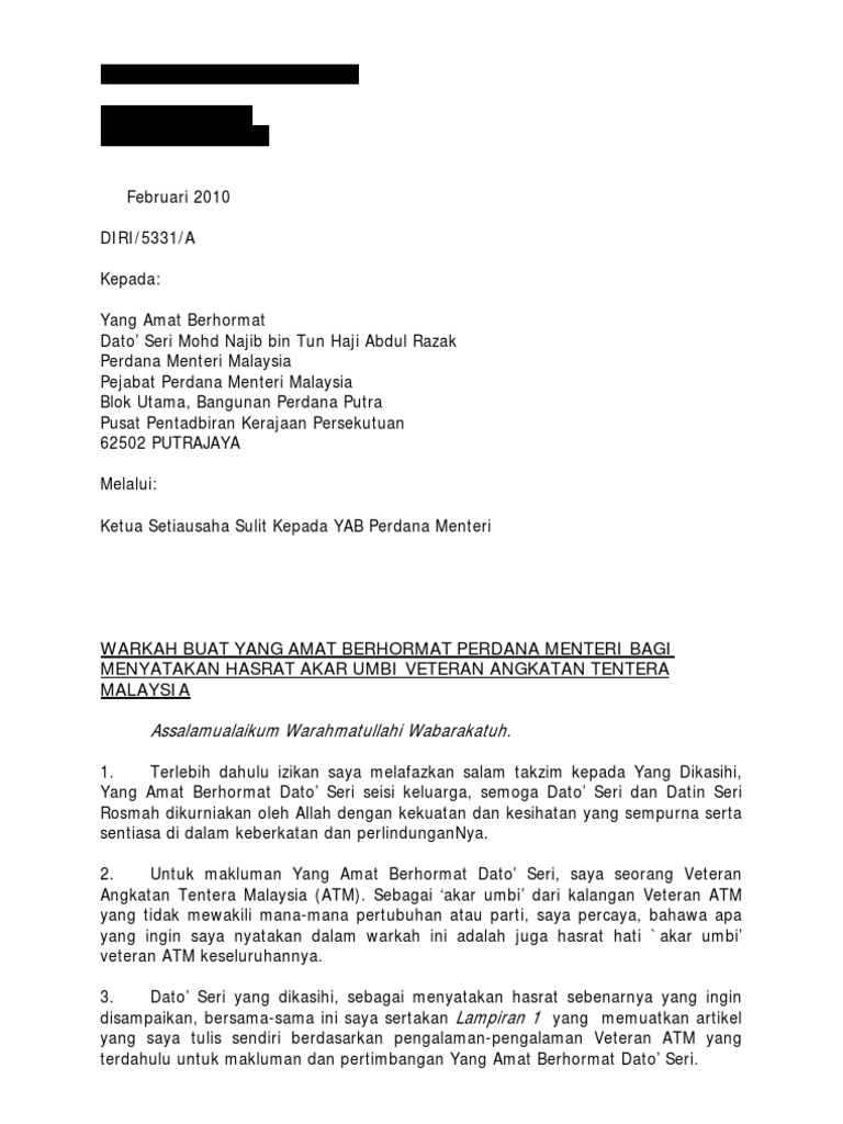 Warkah Untuk Perdana Menteri Pdf