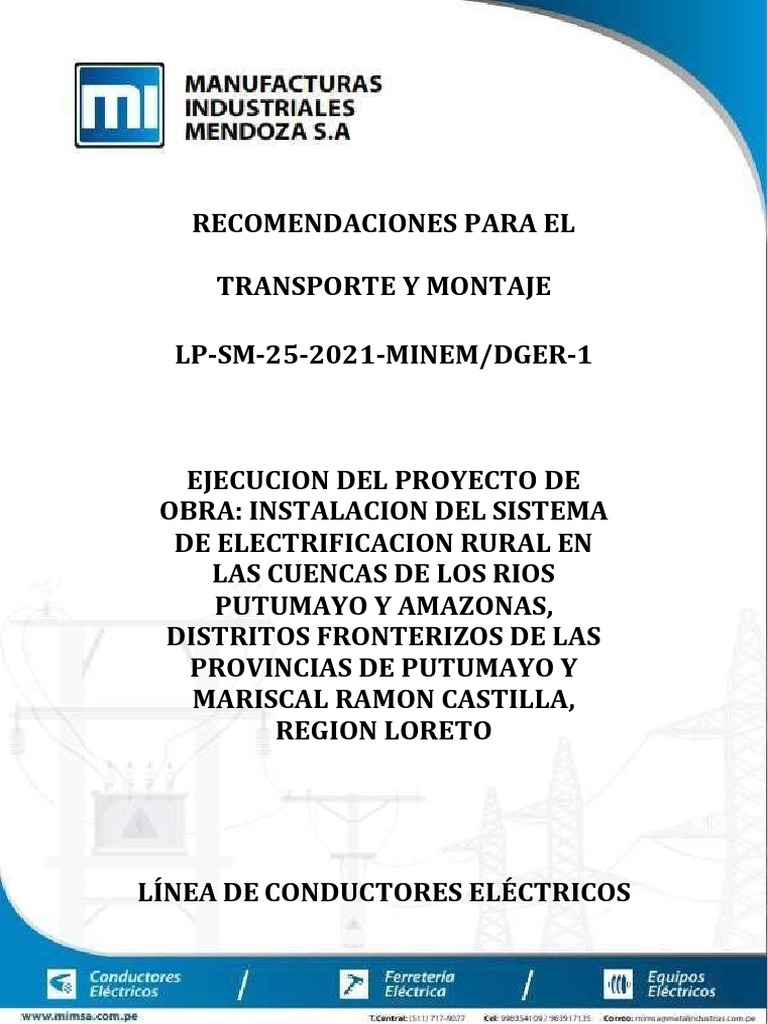 Recomendaciones para Transporte y Montaje Eléctrico | PDF | Informática