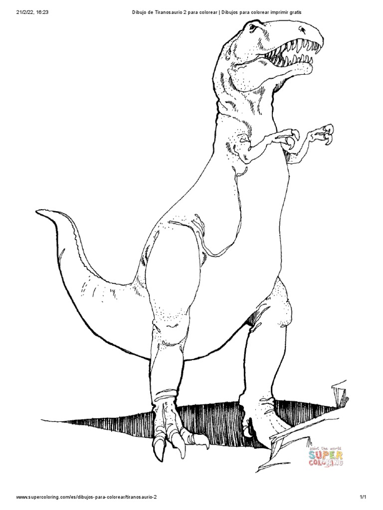 Tiranosaurio para Colorear Gratis | PDF, image size:768x1024