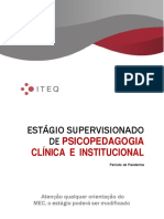 Estágio Supervisionado DE: Psicopedagogia Clínica E Institucional