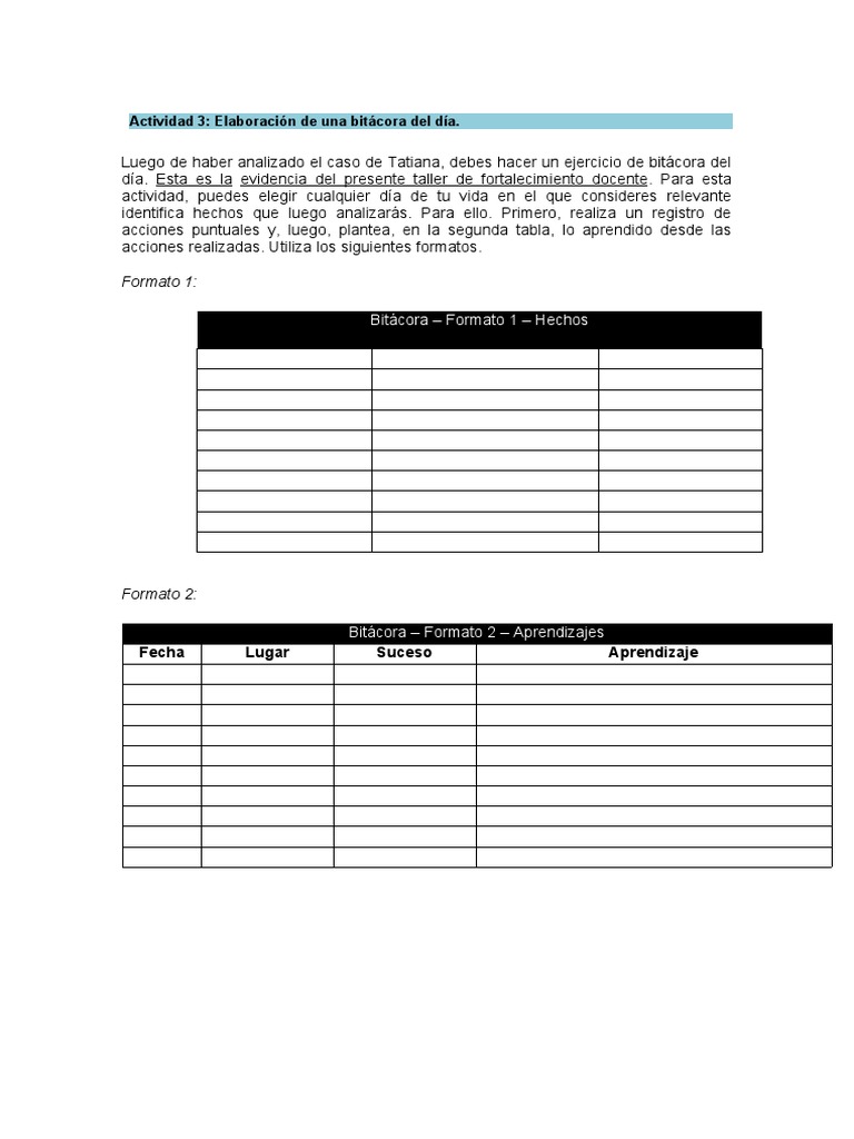Bitácora Docente: Registro y Análisis | PDF
