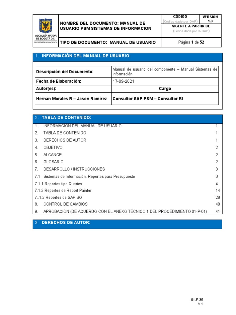 SDH - ERP - PSM - Manual - Usuario - Sistemas de Informacion V1.4 | PDF ...