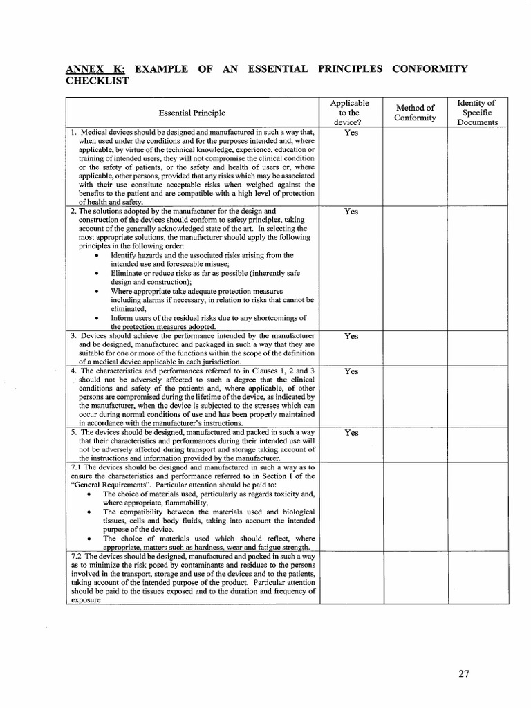 Relevant Essential Principles Format | PDF | Medical Device | Risk
