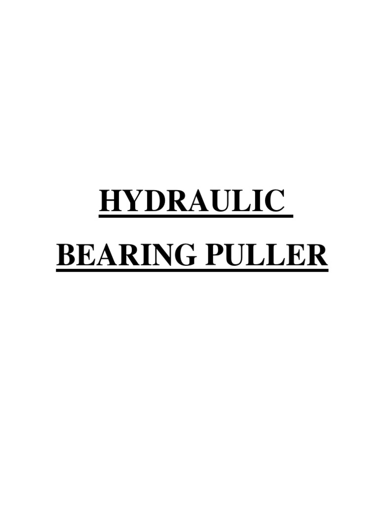 Hydraulic Bearing Puller PDF Bearing (Mechanical) Machines