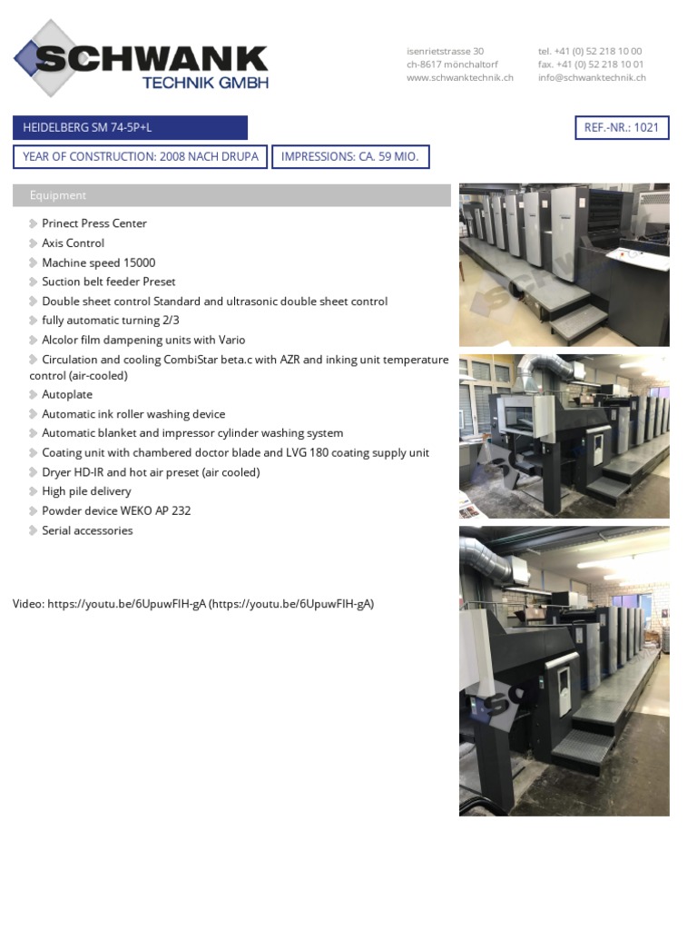 Heidelberg SM 74-5P L.en | PDF