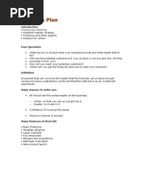 Business Plans