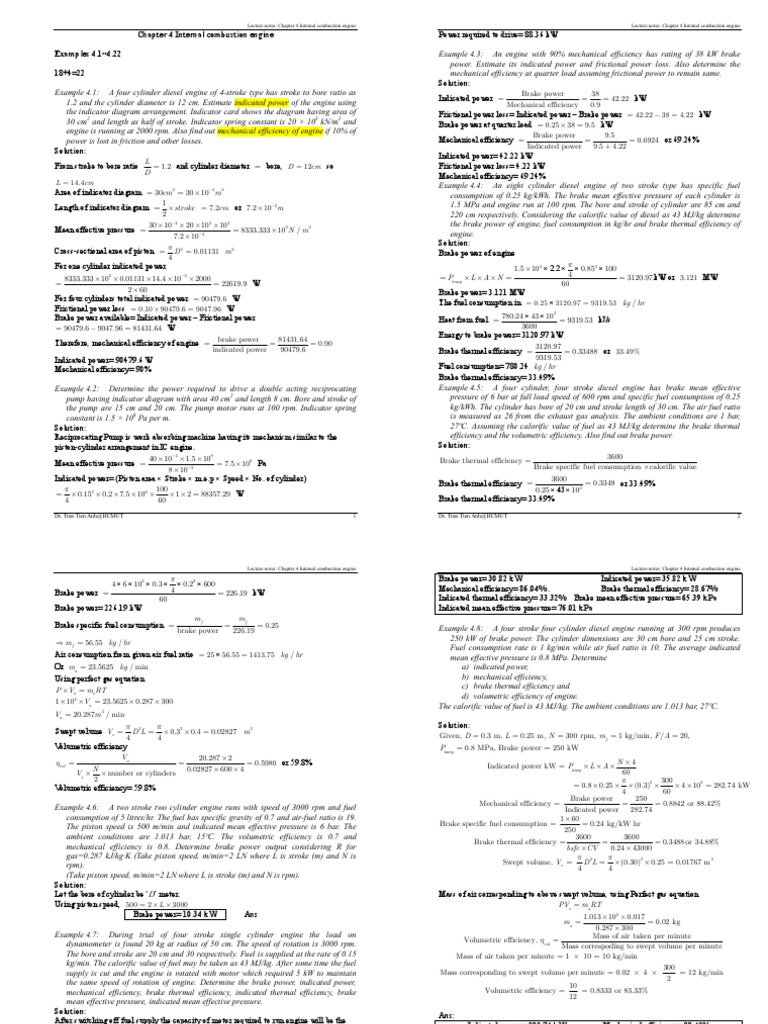 4 Internal Combustion Engine - Examples | PDF | Engines | Internal ...