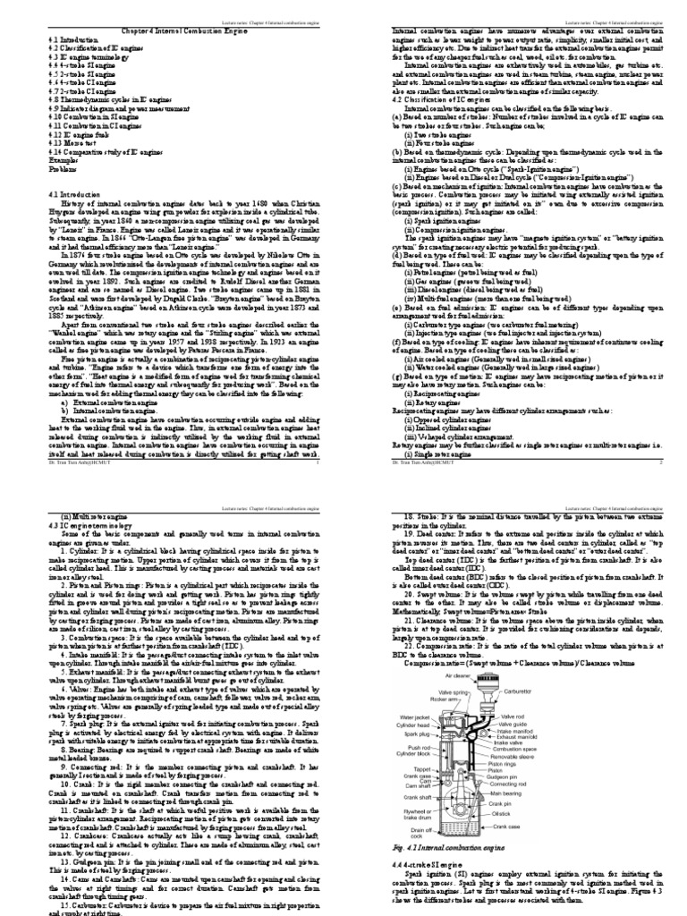 4 Internal Combustion Engine Theory PDF Internal Combustion
