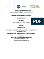 Unidad I Introducción Actividad Iii Parámetros Productivos A Considerar en Ovinos de Pelo