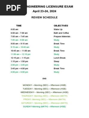 SCHEDULE CELE BOARD EXAM