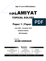 O Level Islamiyat Topical Solved Final New 2020