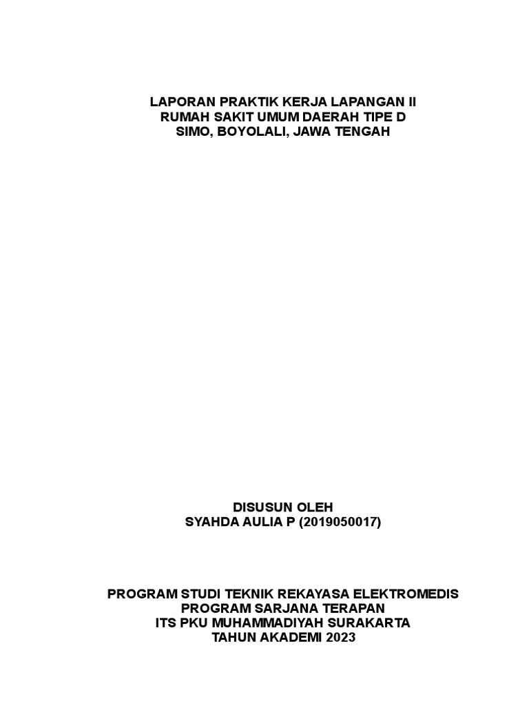 Laporan PKL di RSUD Simo 2022 | PDF
