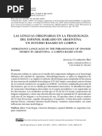 Las Lenguas Originarias en La Fraseologi