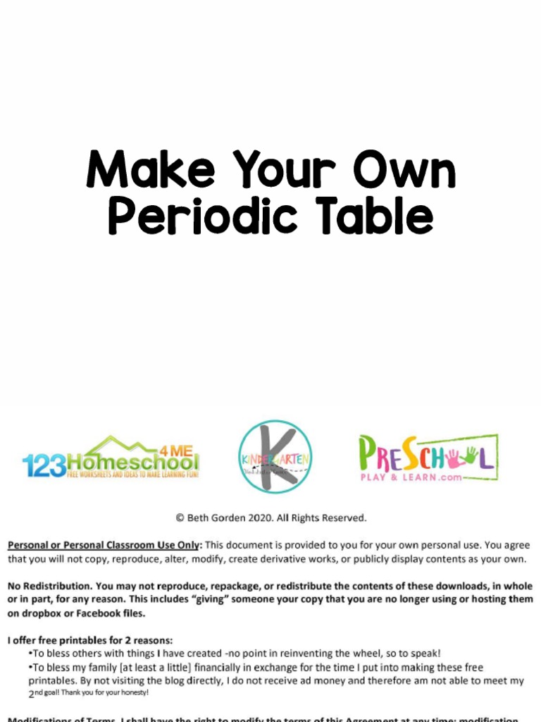 Make Your Own Periodic Table A PDF