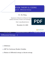 Week 10 - Differential Entropy