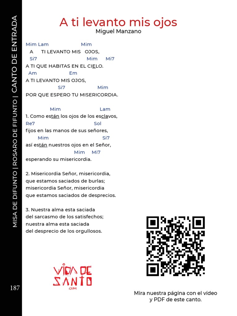 A ti levanto mis ojos letra pdf y acordes pdf