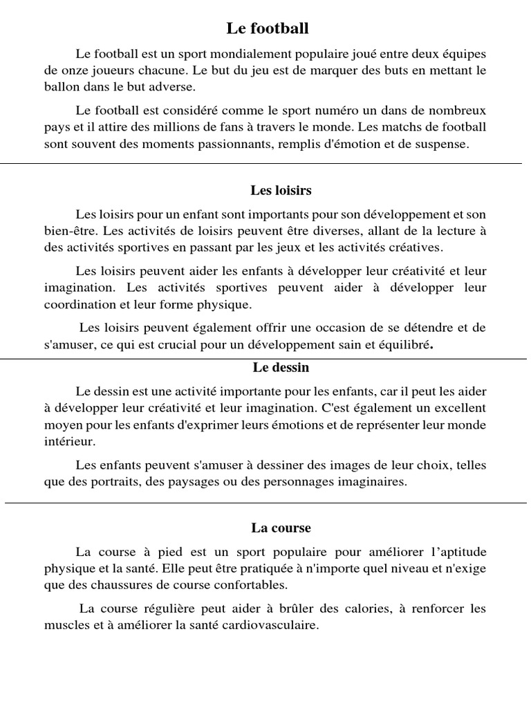 Introduction au football et loisirs enfants | PDF | Sports et loisirs