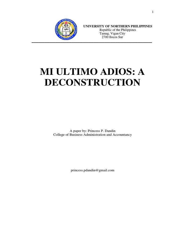 Mi Ultimo Adios Review Paper Pdf