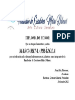 Diploma Margarita Arrázola
