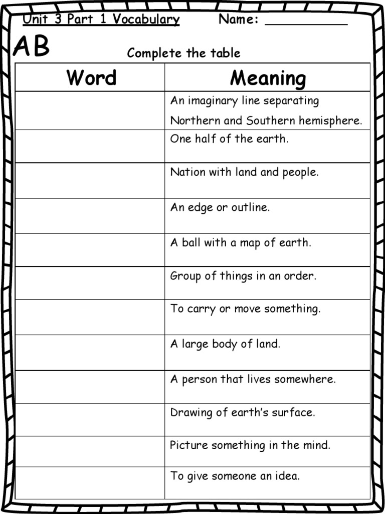Developing Geographic Literacy Key Terms for Understanding Earth's