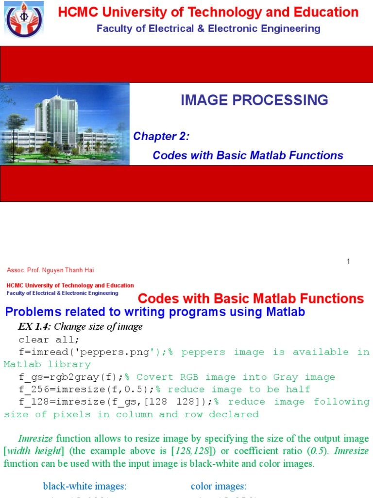 C2 - Codes With Basic Matlab Functions - NTHai-04-2020 | PDF | Matlab ...