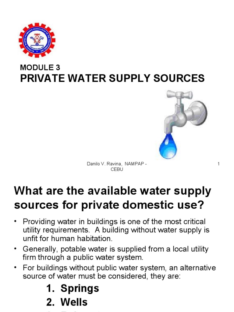 Private Water Supply Sources Overview | PDF | Water | Water And The ...