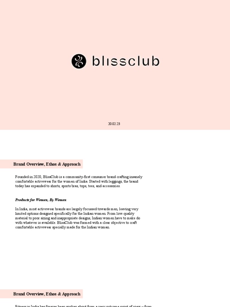 Bliss Club, PDF, Brand